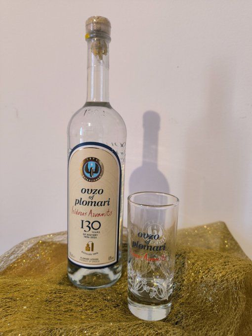 Ouzo Plomari 70cl de Lesbos Grèce +UN VERRE COLLECTOR